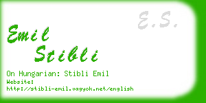 emil stibli business card